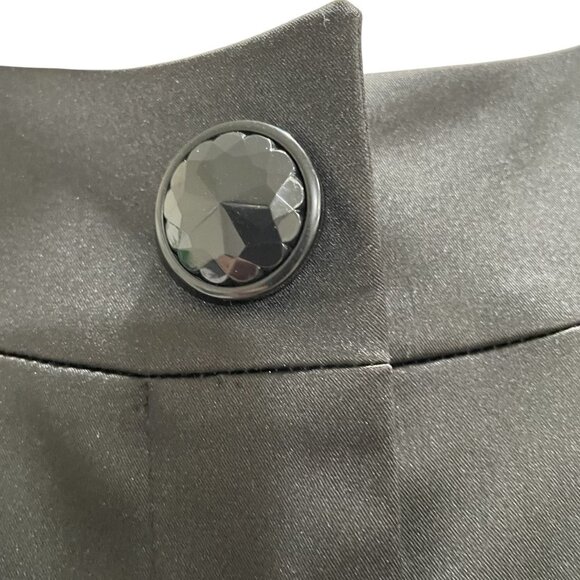 Apostrophe Petite Black Satin Button Front Blouse XLP Elegant Retro Silky Office - Picture 9 of 11